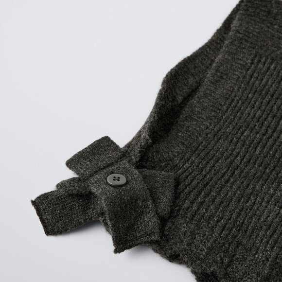 NEW! Zara Baby | Knit Balaclava Hood In Anthacite Grey - Picture 2 of 11